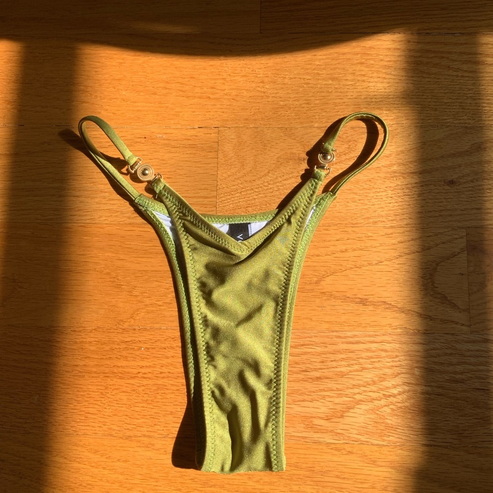 Green Swimsuit Bottom with Gold Detail
